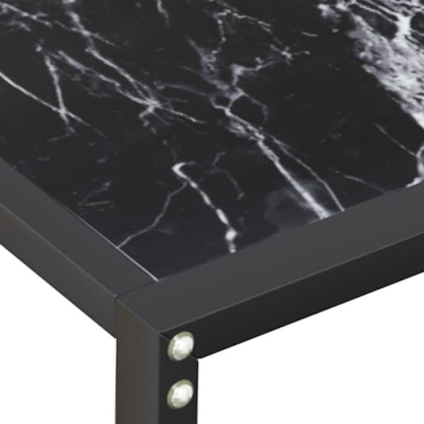 Moderne entrekonsol møbel, aflastningsbord 160 x 35 x 75,5 cm, hærdet glas med sort marmorudseende og stål DEC032034 Svart