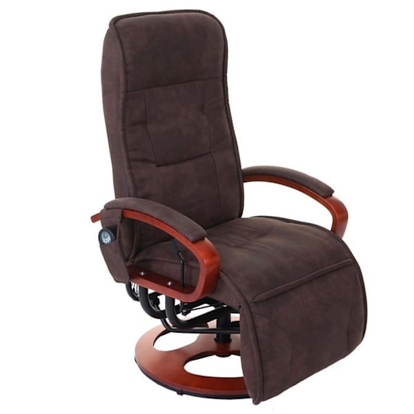 Afslapningsstol med massagefunktion i brun imiteret ruskind 04_0004339 kastanj