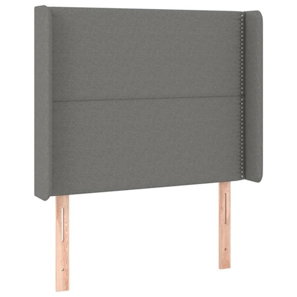 Sengegavl tilbehør soveværelse møbel med LED 83 x 16 x 118/128 cm mørkegråt stof TDL0201025 Grå