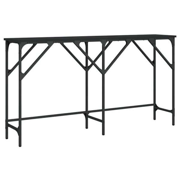 Konsolbord indgangsbord stue møbel 140 x 29 x 75 cm sort ingeniørtræ og metal DEC032109 kastanj
