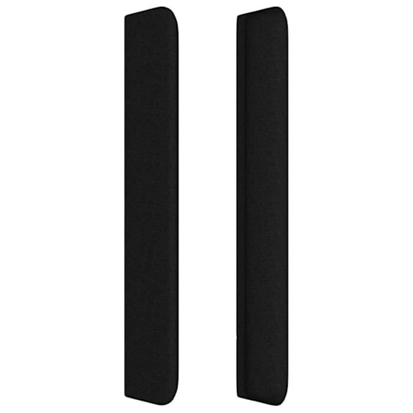 Sänggavel sängaccessoar sovrum möbel med knapprad och sidobeläggning 93 x 16 x 118/128 svart tyg