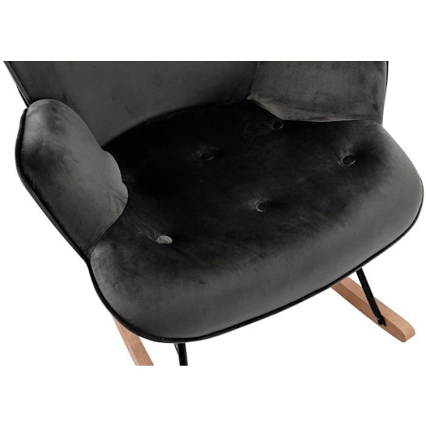 Gungstol - FAB - Dekorativ knapp - Mörkgrå sammet - Modern design - Bekväm Grå