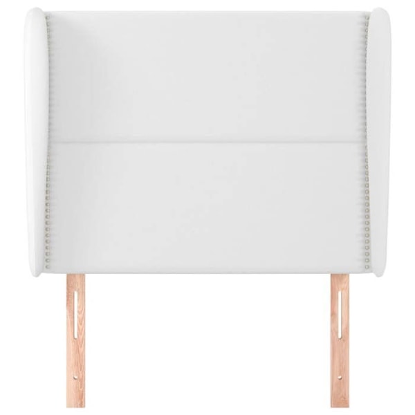 Hovedgærde til seng, soveværelse, møbel med sidekant 83 x 23 x 118/128 cm, syntetisk hvid TDL0205773