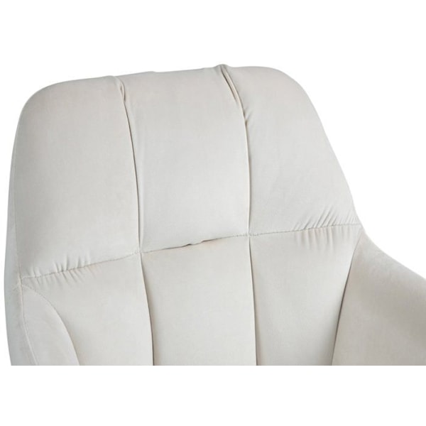 Barstol høj x1 med 360° drejefunktion i cremevelour med dekorative syninger, metalstel i sort 10_0005268 Grädde
