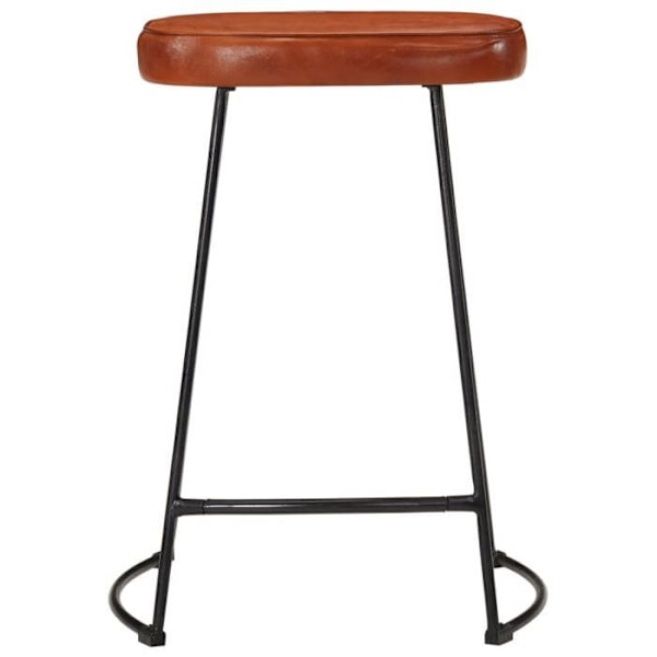 Sæt af 2 barstole 62 cm højde metalramme PVC sæde i brun DEC029768 kastanj