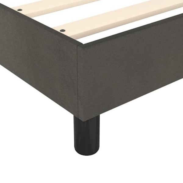 Sängram - TDL - 80x200 cm - Mörkgrå velour - 1 plats - Lätt montering Mörkgrå