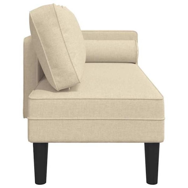 Meridienne stol lænestol sofa til indendørs brug med puder i creme stof DEC026067 Grädde