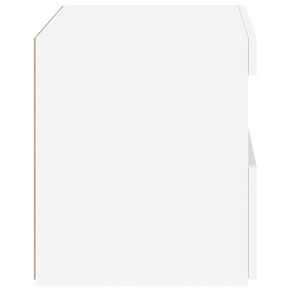Yöpöytä LED-valoilla ja laatikolla 50 x 40 x 45 cm valkoista insinööripuuta DEC033170 Vit