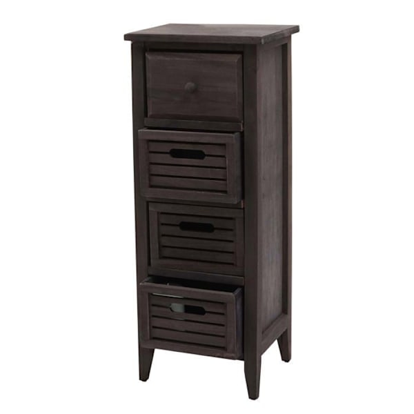 Kommode lille møbel med 4 skuffer 74x30x25 cm vintage udseende gråbrun 04_0006535 Grå