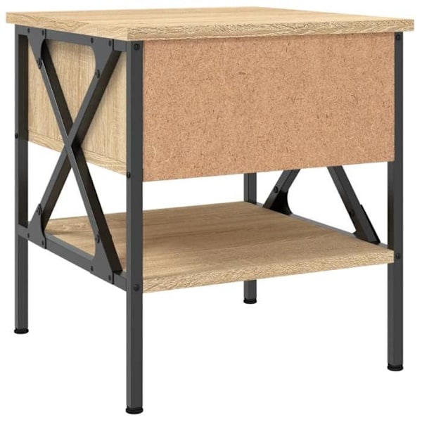 2 kpl yöpöytiä laatikolla ja hyllyllä 40 x 42 x 45 cm puuinsinöörin väri tammi ja rauta DEC035282 kastanj