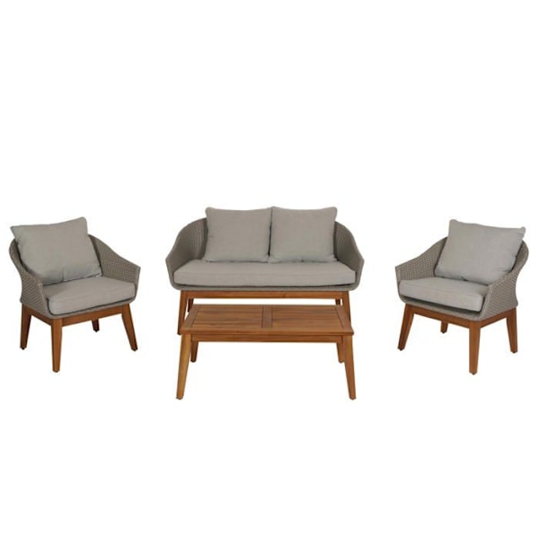 Haveabord med sofa, stole og bord i polyrotin og akacietræ med grå puder 04_0008323 kastanj