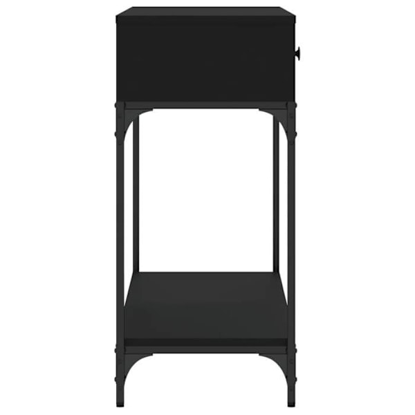 Elegant design konsolbord til entre med skuffer 100 x 34,5 x 75 cm ingeniørtræ og sort metal DEC032071 kastanj