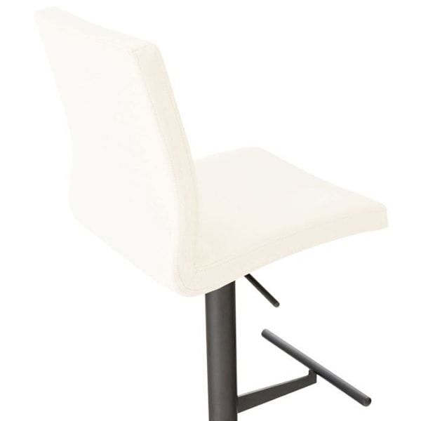 Barstool x1 korkeussäädettävä ja 360° kääntyvä, pyöreä alusta mustaa metallia, istuin PVC-kerma 10_0004567 Grädde