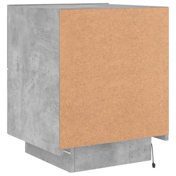 Yöpöytä, jossa on 2 laatikkoa ja LED, 45 x 40 x 55 cm, harmaata engineering-puuta, DEC032804 kastanj