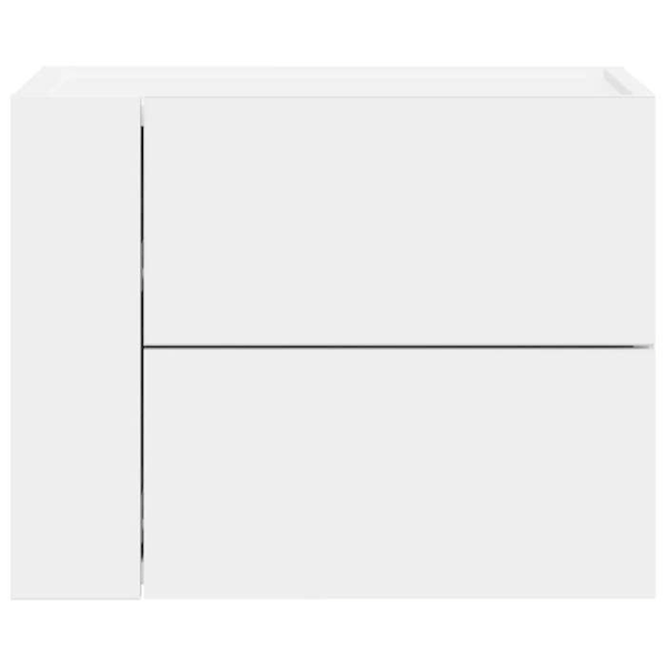 Väggmonterad sängbord med två lådor 45 x 30 x 35 cm vit ingenjörsträ DEC034226 Vit