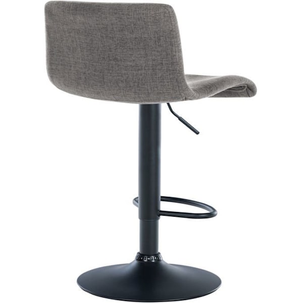 Barstol x1 enkel design med fodskammel i lys grå stof sorte metalben 10_0004558 Grå