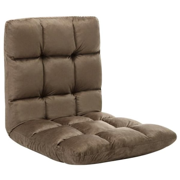 Sammenklappelig justerbar mikrofiber taupe gulvstol DEC026244 Mol