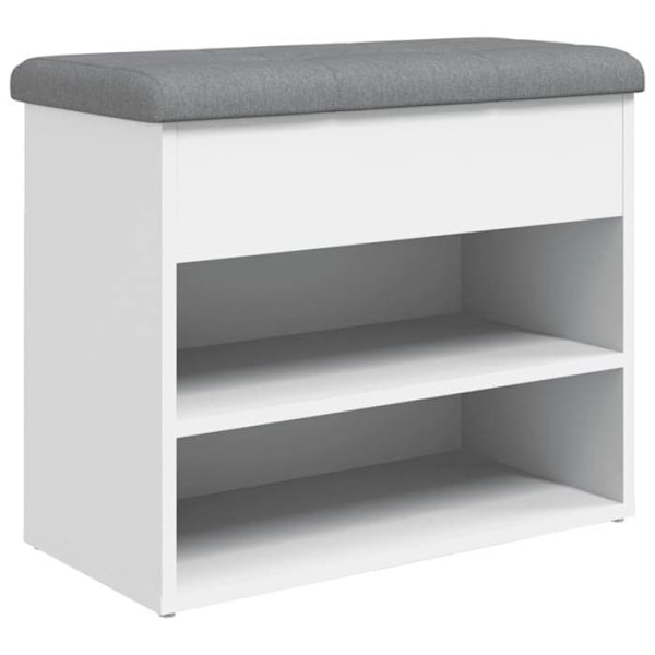 Vitt skohyllbänk 62 x 32 x 50 cm av ingenjörsträ vitt DEC024830 Vit