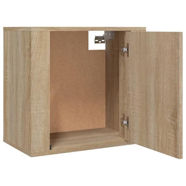 Væghængt natbord med skab og dør 50 x 30 x 47 cm i ingeniørtræ, farve egen DEC034289 kastanj