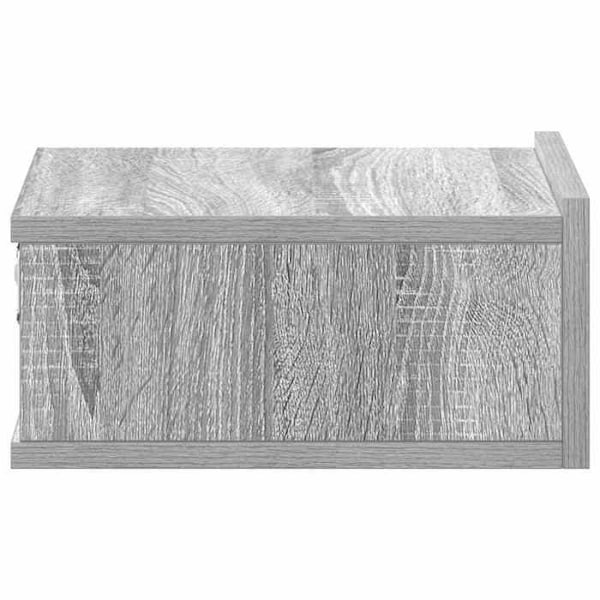 Sæt med 2 væghængte natborde med skuffe 40 x 30 x 15 cm grå ingenierietræ DEC036000 kastanj