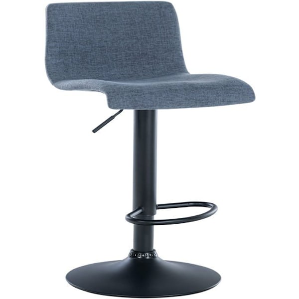 Barstol x1 enkel design med blåt stoffodstøtte, sorte metalben 10_0004555 Blå