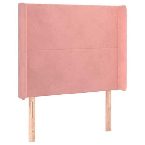 Hovedgærde til seng soveværelse møbel med sidekant 103 x 16 x 118/128 Flockstof rosa Rosa