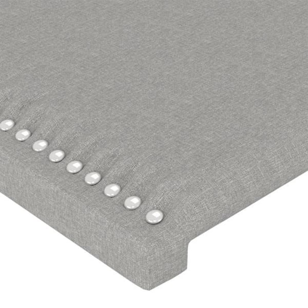 Hovedgærde til soveværelse med LED-møbel 93 x 16 x 118/128 cm lys grå stof TDL0201227 Grå