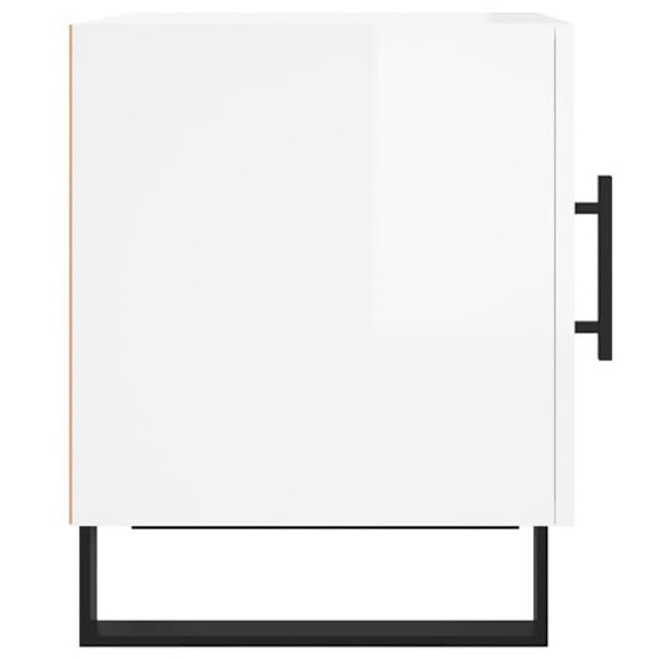 Nattested med skuffe og dør 40 x 40 x 50 cm hvid højglans ingeniørtræ DEC033490 Vit