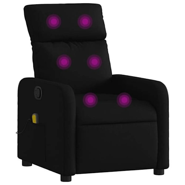 TV afslapningsstol med massagefunktion, justerbar, 6 massagepunkter i sort stof DEC027071 Svart