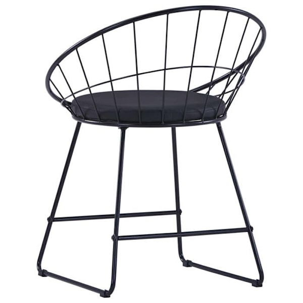 Set med 2 moderna designmatstolar i svart stål