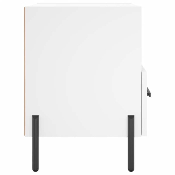 Sæt med 2 natborde med skuffe og åbent rum 40 x 35 x 47,5 cm hvid ingeniørtræ DEC034914 Vit