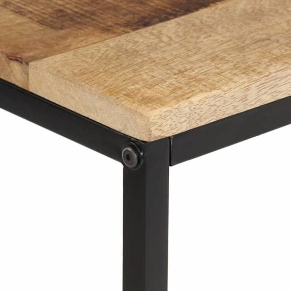 Funktionel og stilfuld konsolbord med hylder 70 x 35 x 70 cm i rå massiv mangotræ og jern DEC031568 kastanj