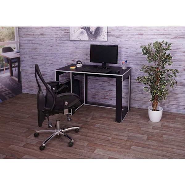 Bureau bordplade til computer 120 x 60 x 76 i sort grå MDF