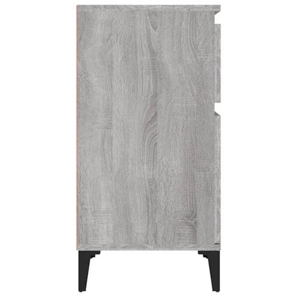 Sæt med 2 natborde med skuffe og rum med dør 40 x 35 x 70 cm ingeniørtræ grå og metal DEC035710 kastanj