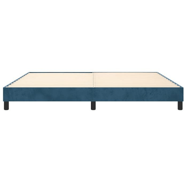 Sängrams - Ej specificerat - 200x200 cm - Mörkblå sammet - 2 platser - Inkluderar stoppad sängbotten Mörkblå