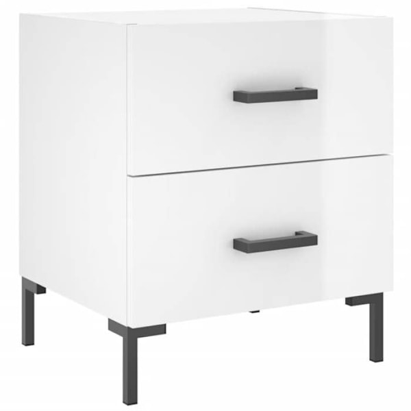Sæt af 2 natborde med to skuffer 40 x 35 x 47,5 cm hvidt ingenieurtræ og jern DEC034995 Vit