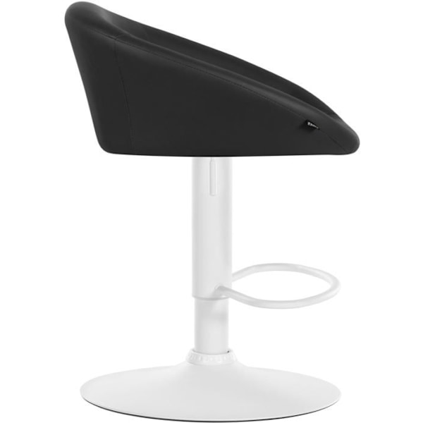 Sæde med 360° drejefunktion, justerbar højde, sort PVC, metalstel i hvid. 10_0004768 Vit