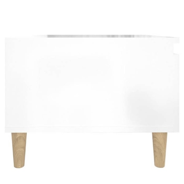 Afhængig bord til stuen, sofa-kantbord med skuffe, 50 x 46 x 35 cm, hvid glans, DEC032367 Vit