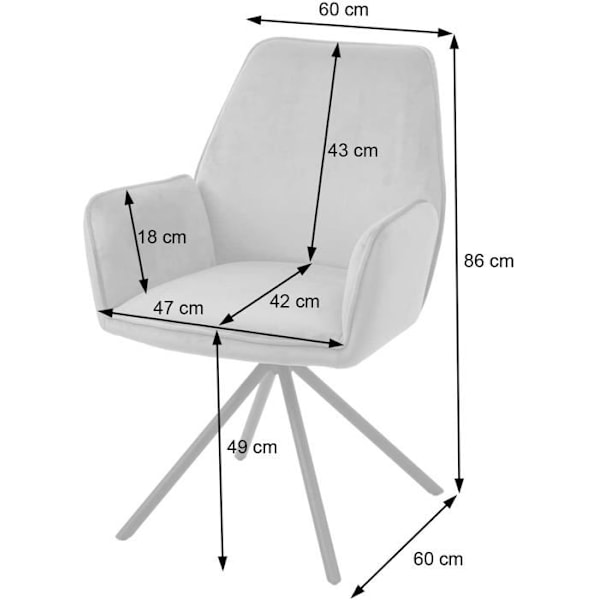 Säte - Ej specificerad - Klädd fåtölj - Krämvelour - Armstöd - 90° rotation Grädde