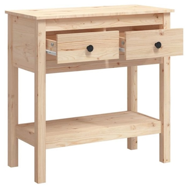 Konsolbord til entré, stue møbel med skuffer 75 x 35 x 75 cm i massiv fyrretræ DEC031570 kastanj