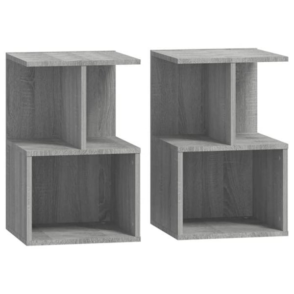2 kpl yöpöytiä hyllyillä 35 x 35 x 55 cm insinööripuuta harmaa DEC035654 kastanj