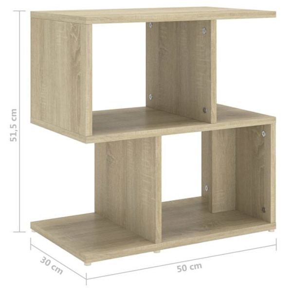 Sängbord med förvaringsfack 50 x 30 x 51,5 cm fanér i ekfärg DEC033887 kastanj