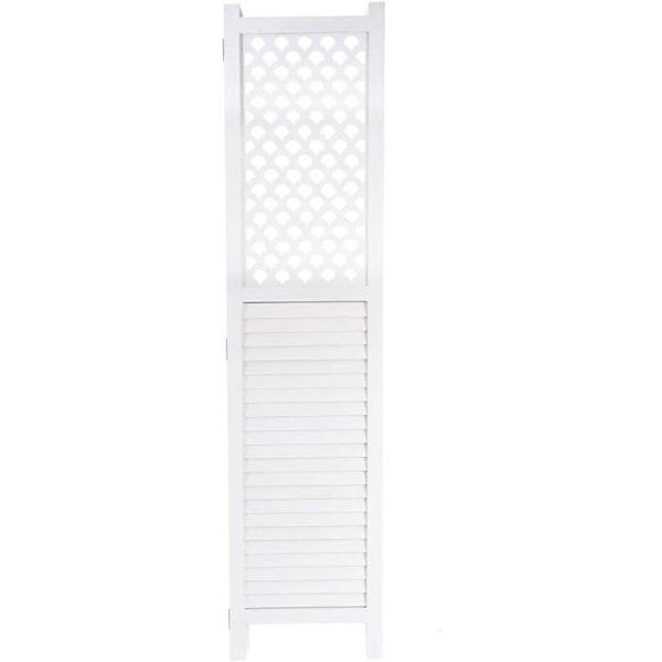 Paravent skiljevägg skärm 6 paneler 170 x 245 i vitt trä