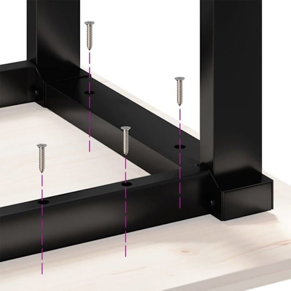 Industriel design spisebord 90 x 90 x 75 cm massiv fyr og stål DEC036798 kastanj