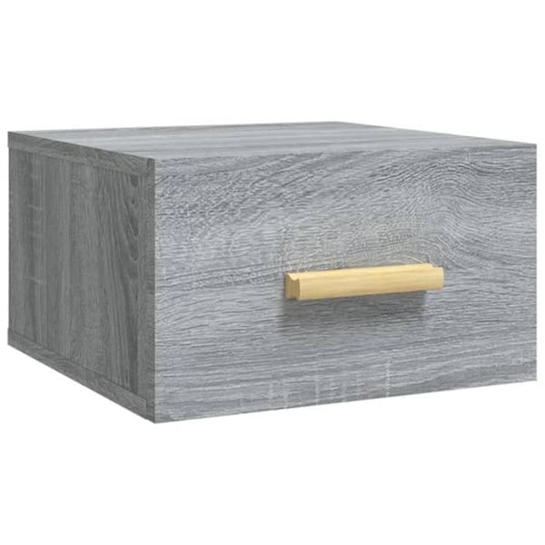 2 kpl seinälle kiinnitettäviä yöpöytiä, joissa on laatikko 35 x 35 x 20 cm, harmaan sävyinen engineering-puusta DEC036109 kastanj