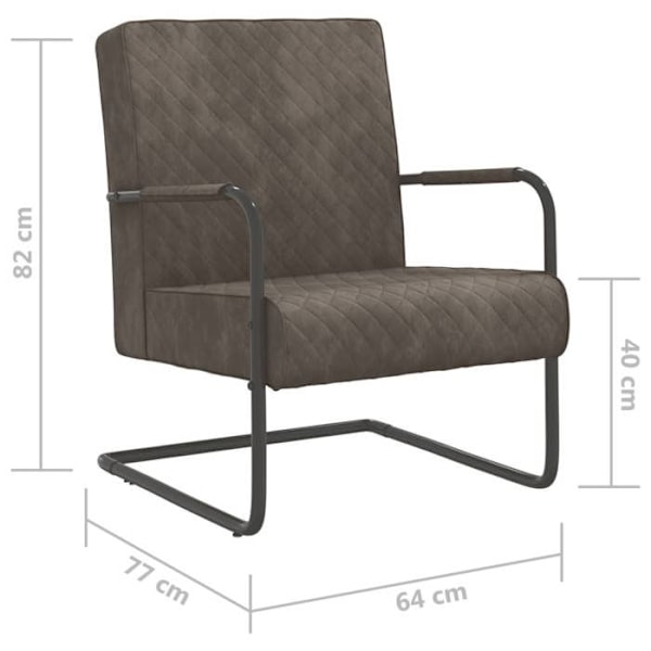 Moderne design loungestol i lys grå fløjl med metalramme DEC026482 Grå