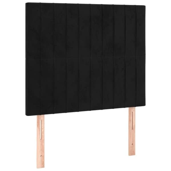 Sänggavel tillbehör sovrum möbel med LED 100 x 5 x 118/128 svart sammet