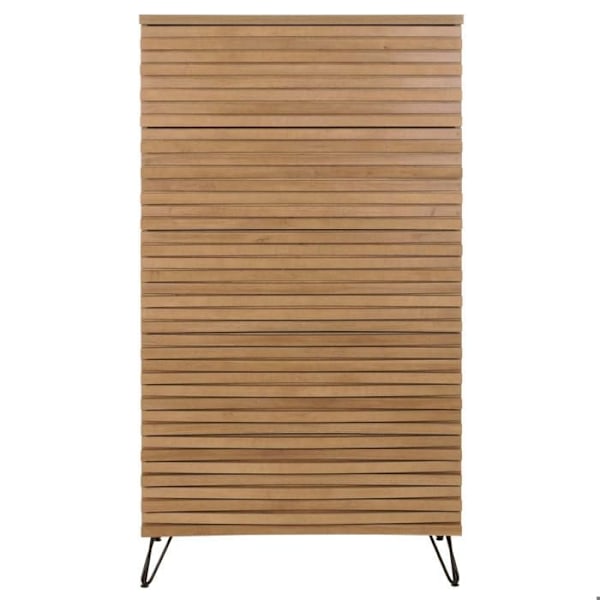 Designerkorkeakaappi 3D 5 laatikkoa mango-puusta ja metallista 145x80x44 cm 04_0006528 kastanj