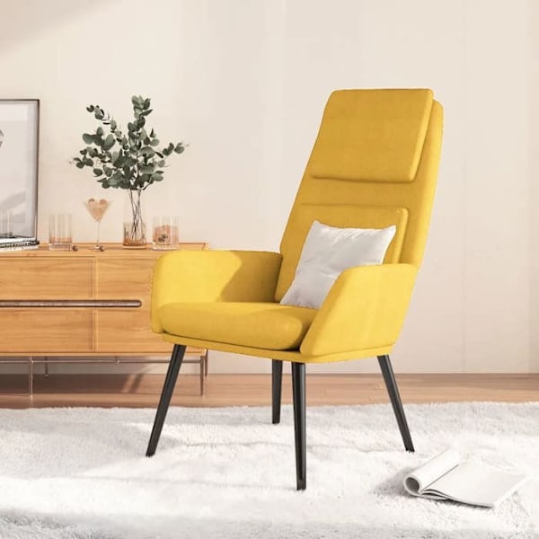 Lounge fåtölj soffa design modern design modern senapsgul tyg gul DEC026707 Gul