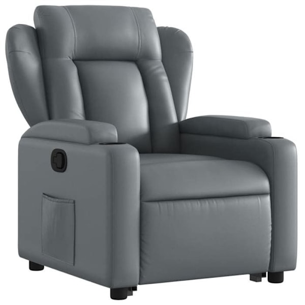 Tv-slumrest sofa med behagelig polstring, elektrisk løftefunktion i grå PVC DEC027980 Grå